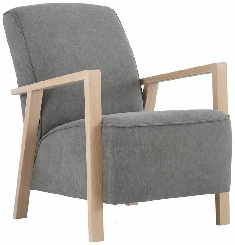 Veke Saarni Nojatuoli Harmaa Thomas 02, Käsinojat Valkoinen öljytty Tammi 3 Veke Saarni Nojatuoli Harmaa Thomas 02, Käsinojat Valkoinen öljytty Tammi - Image 3