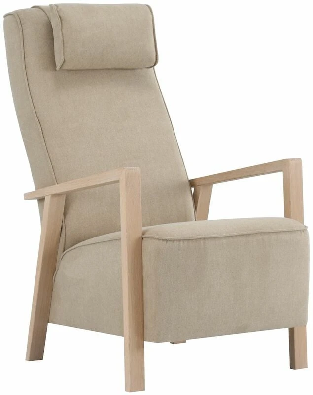 Veke Saarni Korkea Nojatuoli Beige Thomas 06, Käsinojat Valkoinen öljytty Tammi 2 Veke Saarni Korkea Nojatuoli Beige Thomas 06, Käsinojat Valkoinen öljytty Tammi - Image 2