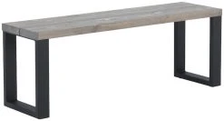 Veke Ruska Penkki 35x126 Cm Harjattu Ja Lakattu Mänty Savunharmaa/musta Metalli -4Living Store 209023 209028 2