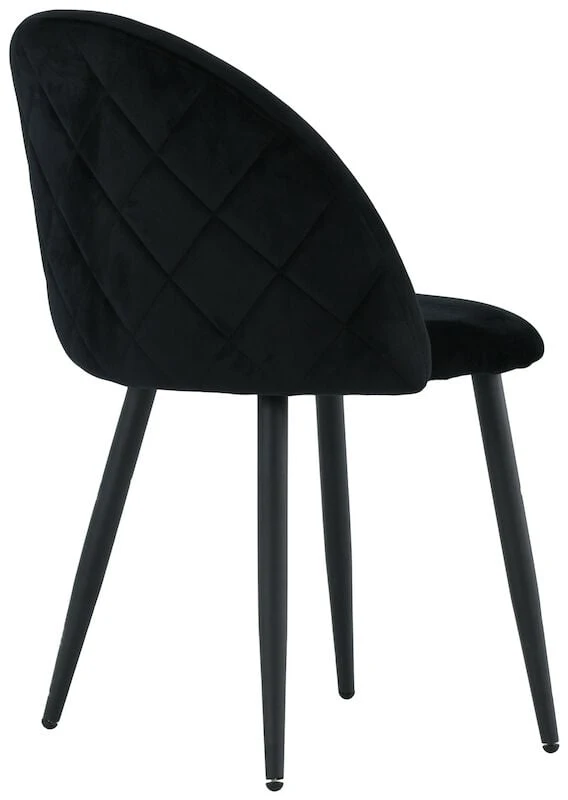 Veke Velvet Tuoli Samettinen Musta, Mustat Jalat 2 Veke Velvet Tuoli Samettinen Musta, Mustat Jalat - Image 2