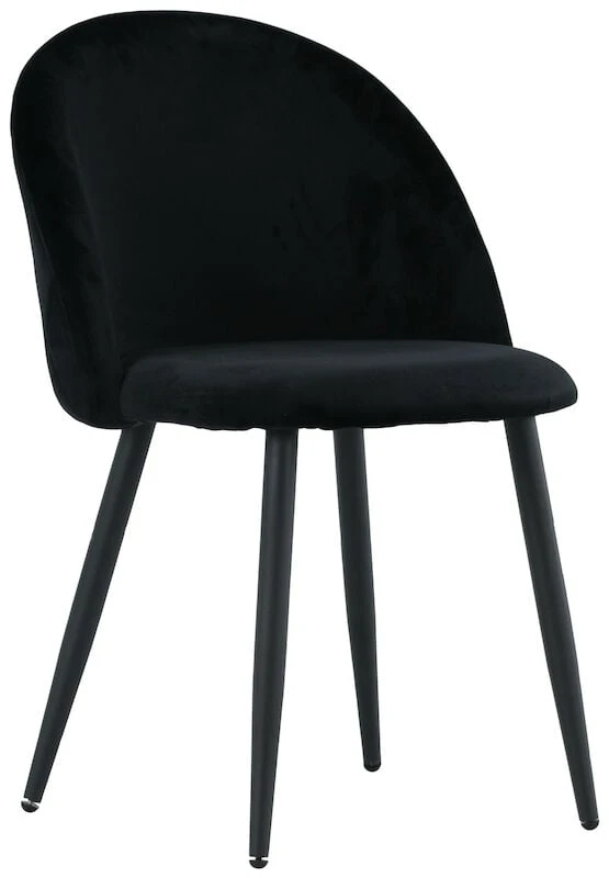 Veke Velvet Tuoli Samettinen Musta, Mustat Jalat 6 Veke Velvet Tuoli Samettinen Musta, Mustat Jalat - Image 6