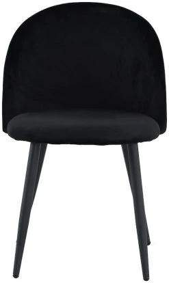 Veke Velvet Tuoli Samettinen Musta, Mustat Jalat