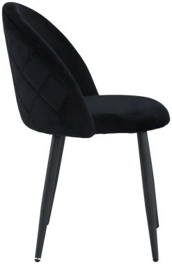 Veke Velvet Tuoli Samettinen Musta, Mustat Jalat 8 Veke Velvet Tuoli Samettinen Musta, Mustat Jalat -4Living Store 640821 1