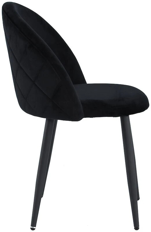 Veke Velvet Tuoli Samettinen Musta, Mustat Jalat 3 Veke Velvet Tuoli Samettinen Musta, Mustat Jalat - Image 3