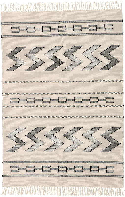 Veke Kaiku Puuvillamatto 80x150 Cm Luonnonväri/musta 2 Veke Kaiku Puuvillamatto 80x150 Cm Luonnonväri/musta - Image 2