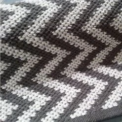 Svanefors Zikzak Puuvillamatto Harmaa 140x200cm