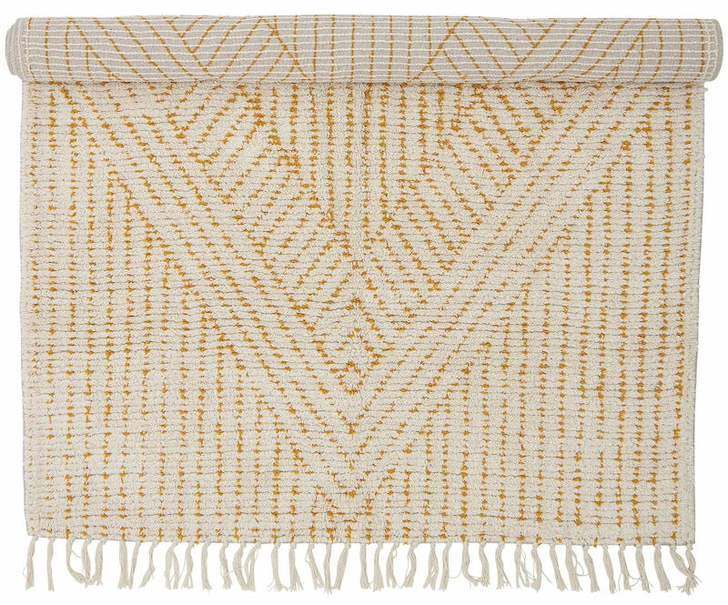 Bloomingville Stephy Puuvillamatto 180x120 Cm Keltainen 4 Bloomingville Stephy Puuvillamatto 180x120 Cm Keltainen - Image 4