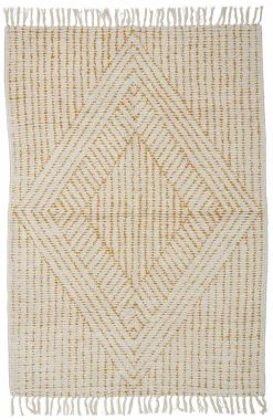 Bloomingville Stephy Puuvillamatto 180x120 Cm Keltainen 6 Bloomingville Stephy Puuvillamatto 180x120 Cm Keltainen -4Living Store Bloomingville Stephy puuvillamatto 180x120 cm keltainen 1