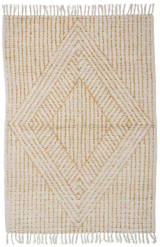 Bloomingville Stephy Puuvillamatto 180x120 Cm Keltainen 2 Bloomingville Stephy Puuvillamatto 180x120 Cm Keltainen - Image 2