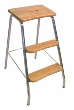 Veke Classic Porrasjakkara 63 Cm Kromi/koivu