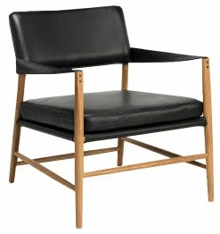 Hans K Bremen Nojatuoli Musta Nahka/tammi -4Living Store Hans K Bremen nojatuoli musta nahka tammi 11