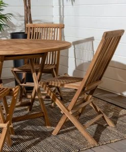 House Nordic Oviedo-Toledo Pyöreä 4-hengen Tiikki Ruokailuryhmä