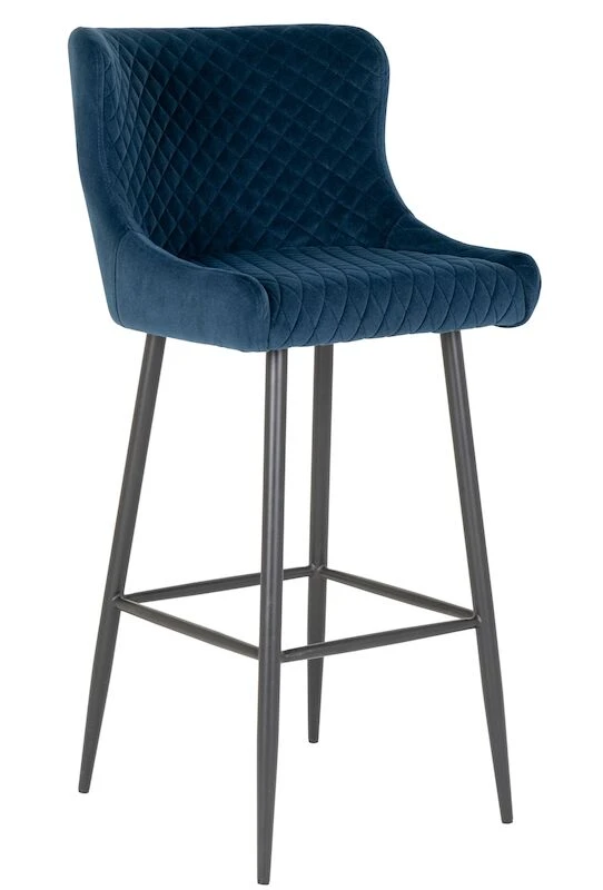 House Nordic Dallas Samettinen Baarituoli Tummansininen 2 House Nordic Dallas Samettinen Baarituoli Tummansininen - Image 2