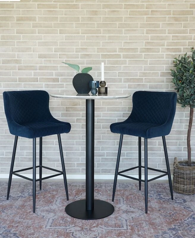 House Nordic Dallas Samettinen Baarituoli Tummansininen 4 House Nordic Dallas Samettinen Baarituoli Tummansininen - Image 4