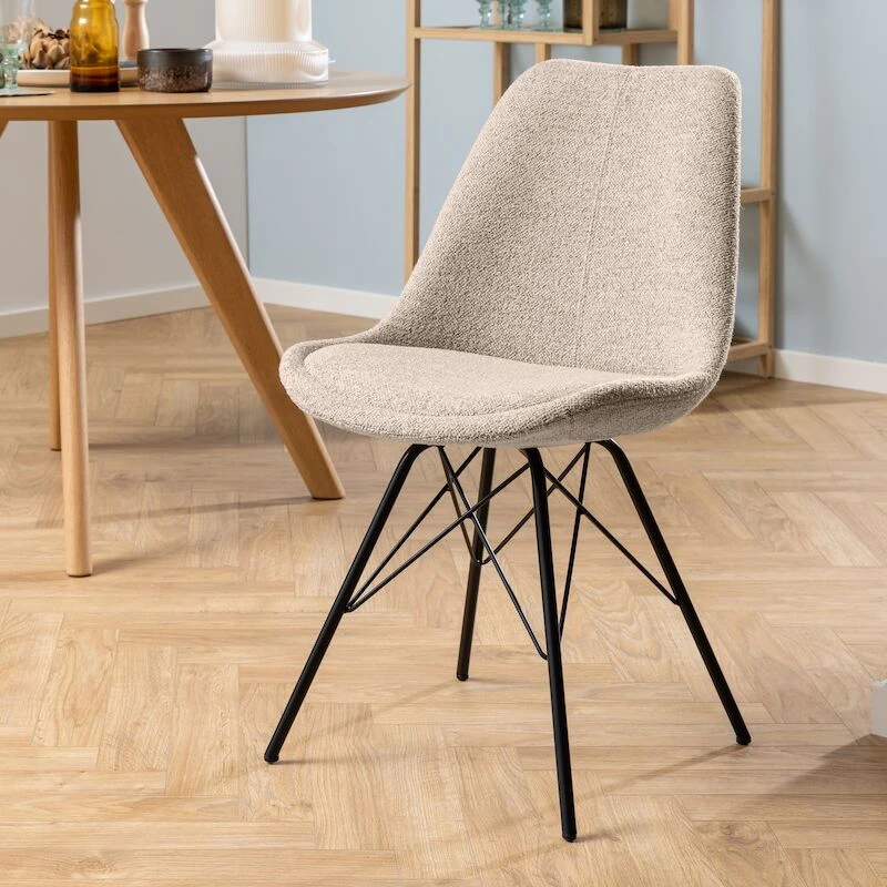 Veke Luosto Tuoli Beige Monza 60, Mustat Jalat 5 Veke Luosto Tuoli Beige Monza 60, Mustat Jalat - Image 5