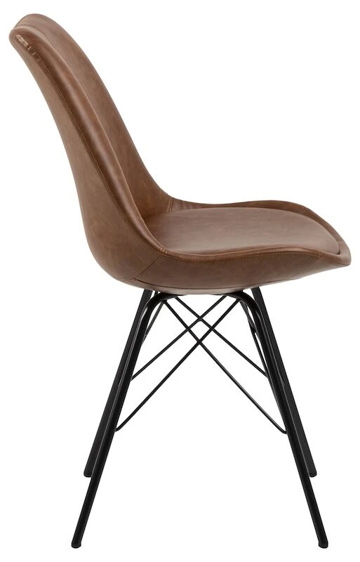 Veke Luosto Tuoli Konjakinruskea Pu-keinonahka, Mustat Jalat 2 Veke Luosto Tuoli Konjakinruskea Pu-keinonahka, Mustat Jalat - Image 2