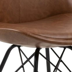 Veke Luosto Tuoli Konjakinruskea Pu-keinonahka, Mustat Jalat 8 Veke Luosto Tuoli Konjakinruskea Pu-keinonahka, Mustat Jalat -4Living Store Luosto tuoli konjakinruskea pu nahka musta jalat 3