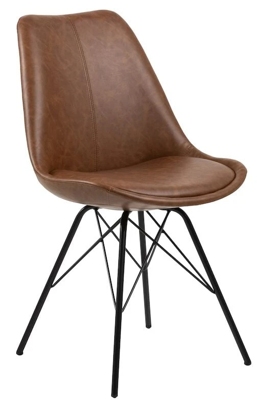 Veke Luosto Tuoli Konjakinruskea Pu-keinonahka, Mustat Jalat 1 Veke Luosto Tuoli Konjakinruskea Pu-keinonahka, Mustat Jalat