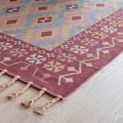 Veke Milja Puuvillamatto 140x200 Cm Puna/turkoosi -4Living Store Milja puuvillamatto miljoossa web 7