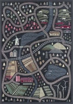 Narma Ülejõe Kaksipuolinen Puuvillamatto 140x200 Cm Musta