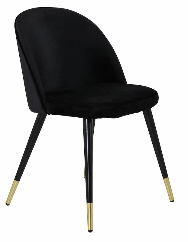 Veke Velvet Tuoli Harmaa Sametti, Musta/kultajalat 3 Veke Velvet Tuoli Harmaa Sametti, Musta/kultajalat - Image 3