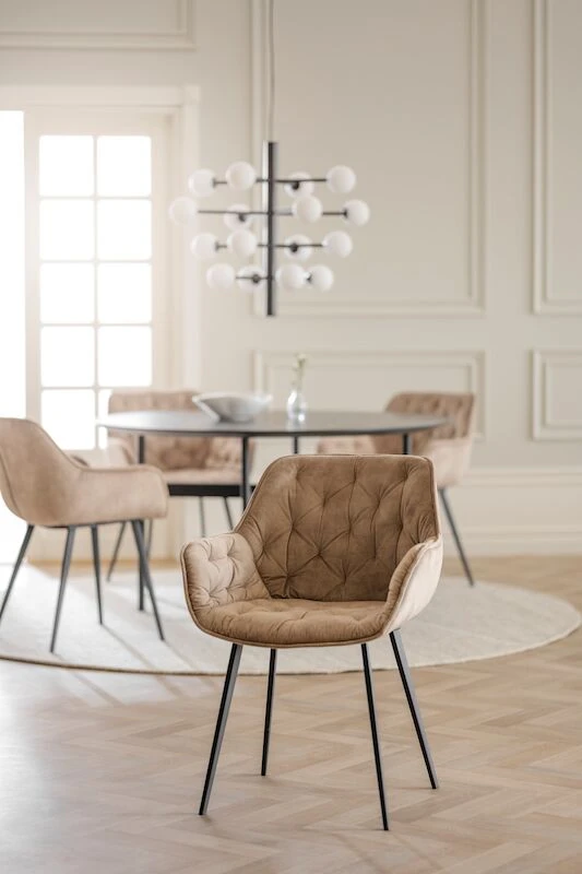 Rowico Gilroy Tuoli Samettiverhoilu Beige/musta 2 Rowico Gilroy Tuoli Samettiverhoilu Beige/musta - Image 2