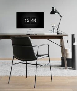 Rowico Huntingbay Käsinojallinen Tuoli Musta PU/musta Frame -4Living Store Rowico Huntingbay kasinojallinen tuoli musta 3