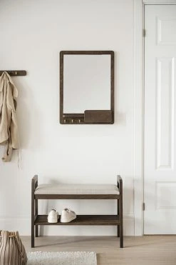 Rowico Inverness Eteispenkki Kenkätelineellä Ruskea/beige -4Living Store Rowico inverness penkki 75x40 ruskea beige miljoo