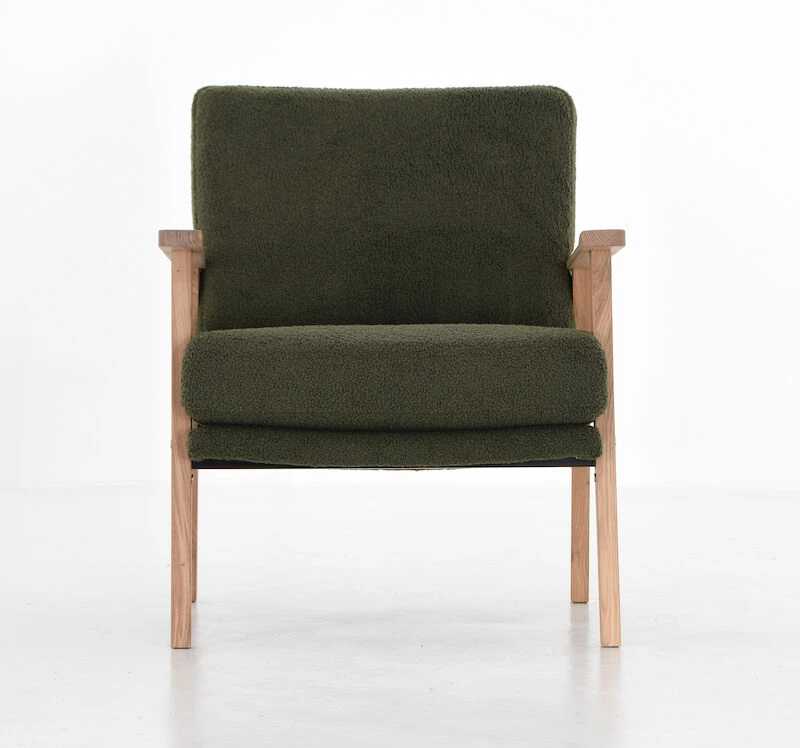 Veke Airy Teddy Nojatuoli Tummanvihreä Oreo 14, Valkaistu Tammi Jalat 4 Veke Airy Teddy Nojatuoli Tummanvihreä Oreo 14, Valkaistu Tammi Jalat - Image 4