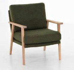 Veke Airy Teddy Nojatuoli Tummanvihreä Oreo 14, Valkaistu Tammi Jalat