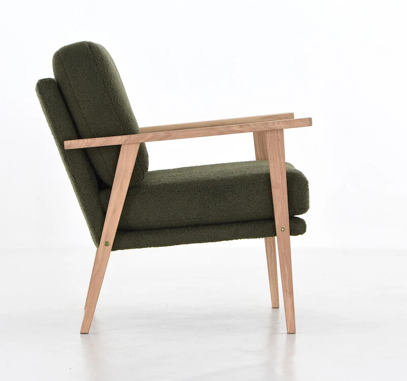 Veke Airy Teddy Nojatuoli Tummanvihreä Oreo 14, Valkaistu Tammi Jalat 6 Veke Airy Teddy Nojatuoli Tummanvihreä Oreo 14, Valkaistu Tammi Jalat - Image 6