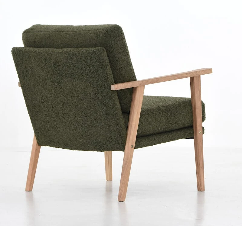 Veke Airy Teddy Nojatuoli Tummanvihreä Oreo 14, Valkaistu Tammi Jalat 3 Veke Airy Teddy Nojatuoli Tummanvihreä Oreo 14, Valkaistu Tammi Jalat - Image 3