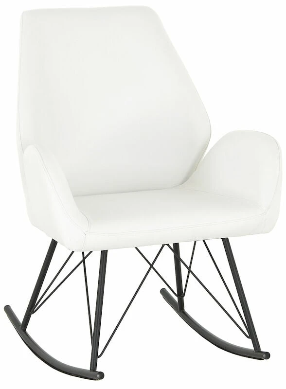 Veke Laine Keinutuoli Valkoinen PU-keinonahka 1 Veke Laine Keinutuoli Valkoinen PU-keinonahka