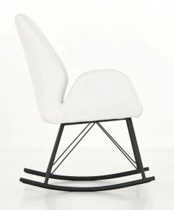 Veke Laine Keinutuoli Valkoinen PU-keinonahka 10 Veke Laine Keinutuoli Valkoinen PU-keinonahka -4Living Store Veke Laine keinutuoli valkoinen PU keinonahka 4 0