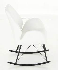 Veke Laine Keinutuoli Valkoinen PU-keinonahka 11 Veke Laine Keinutuoli Valkoinen PU-keinonahka -4Living Store Veke Laine keinutuoli valkoinen PU keinonahka 4 2