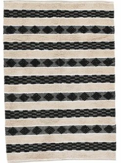 Mattokymppi Stella Puuvillamatto 140x200 Cm Luonnonvalkoinen/musta