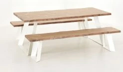 Veke Triangel Lankku Penkkiryhmä 6-hengen Antiikkipetsattu/valkoinen