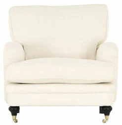 Veke Hetki Nojatuoli Luonnonvalkoinen Solid 03, Messinki/musta Jalat