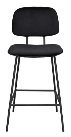 Rowico Bryan Baarituoli Musta Sametti/mustat Metalli Jalat -4Living Store bryan baarituoli musta1