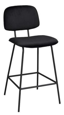 Rowico Bryan Baarituoli Musta Sametti/mustat Metalli Jalat -4Living Store bryan baarituoli musta2