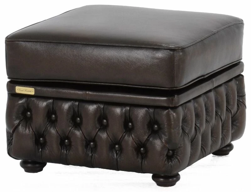 Veke Chesterfield Rahi 56x56x41cm Punaruskea Rub-off Nahka, Wenge Jalat 4 Veke Chesterfield Rahi 56x56x41cm Punaruskea Rub-off Nahka, Wenge Jalat - Image 4