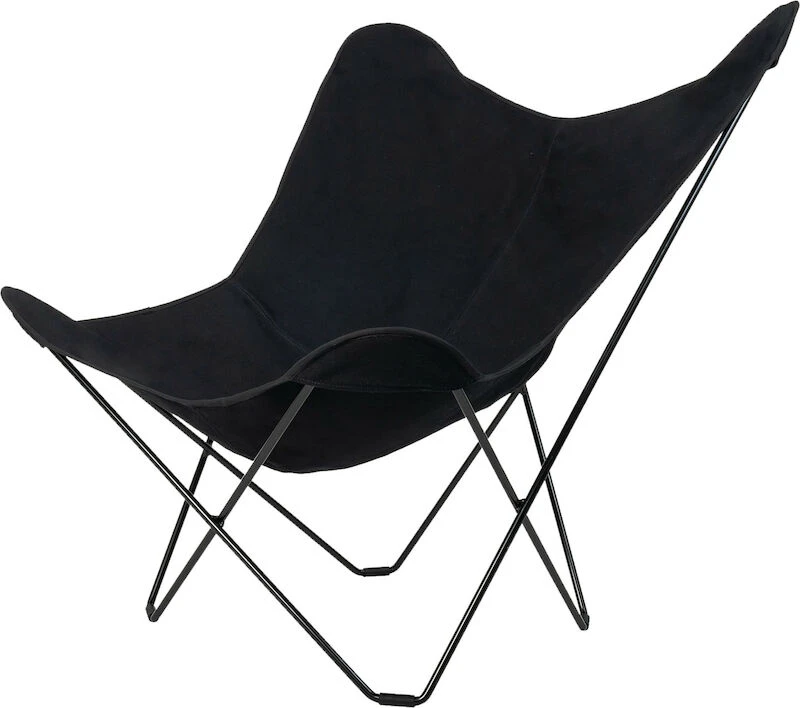 Cuero Canvas Mariposa Lepakkotuoli Musta, Musta Jalka 2 Cuero Canvas Mariposa Lepakkotuoli Musta, Musta Jalka - Image 2