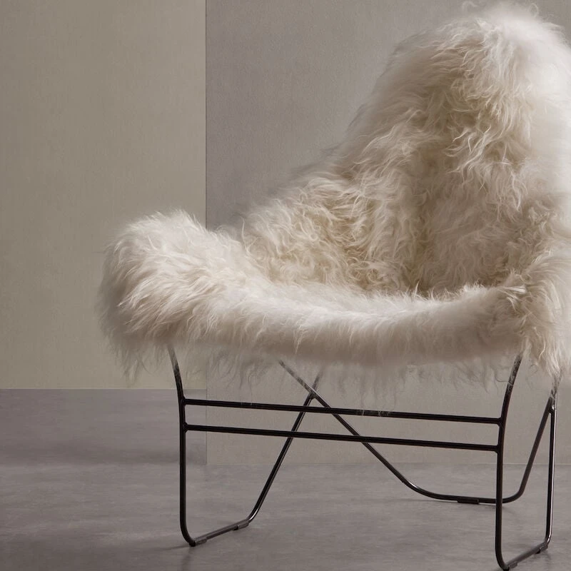 Cuero Design Valhalla Nojatuoli Valkoinen Lampaantalja Pitkä Karva/musta 1 Cuero Design Valhalla Nojatuoli Valkoinen Lampaantalja Pitkä Karva/musta