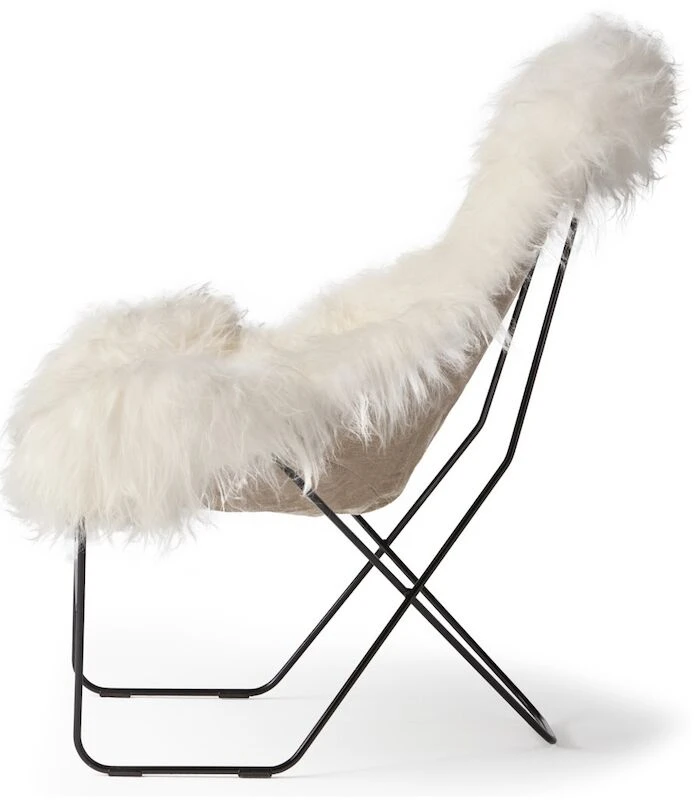 Cuero Design Valhalla Nojatuoli Valkoinen Lampaantalja Pitkä Karva/musta 3 Cuero Design Valhalla Nojatuoli Valkoinen Lampaantalja Pitkä Karva/musta - Image 3