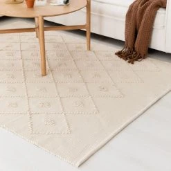 Veke Hiutale Puuvillamatto 80x150 Cm Luonnonväri -4Living Store hiutale puuvillamatto web 7