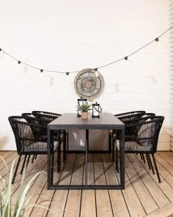 Veke Honka-Tuohi 6-hengen Ruokailuryhmä Musta