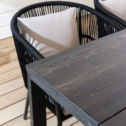 Veke Honka-Tuohi 6-hengen Ruokailuryhmä Musta -4Living Store honka tuohi ruokailuryhma 6 hengen 220x90 musta web 6