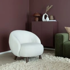 House Nordic Savona Nojatuoli Keinotekoinen Lampaannahka Valkoinen