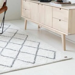 Veke Joki Puuvillamatto 60x120 Cm Valkoinen 7 Veke Joki Puuvillamatto 60x120 Cm Valkoinen -4Living Store joki puuvillamatto 160x230 5