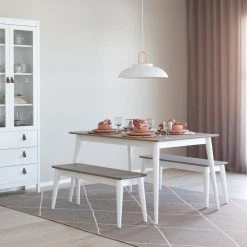 Veke Kaarna Penkki 102x35 Cm Harmaa/valkoinen 8 Veke Kaarna Penkki 102x35 Cm Harmaa/valkoinen -4Living Store kaarna 4 hengen ruokailuryhma penkeilla harmaa valkoinen web 13